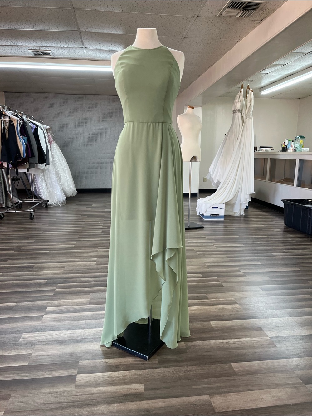 Jasmine Celedon (Green) High-Low Halter Evening Dress